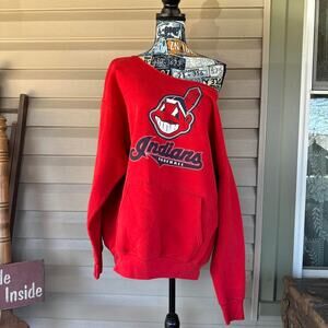 Vintage 2004 indians off the shoulder sweatshirt size large